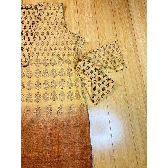 Women's Sz Lrg Indian Kurtas Set Lot Of 2 Tunic/Dress & Scarf Great Condition - Picture 7 of 8